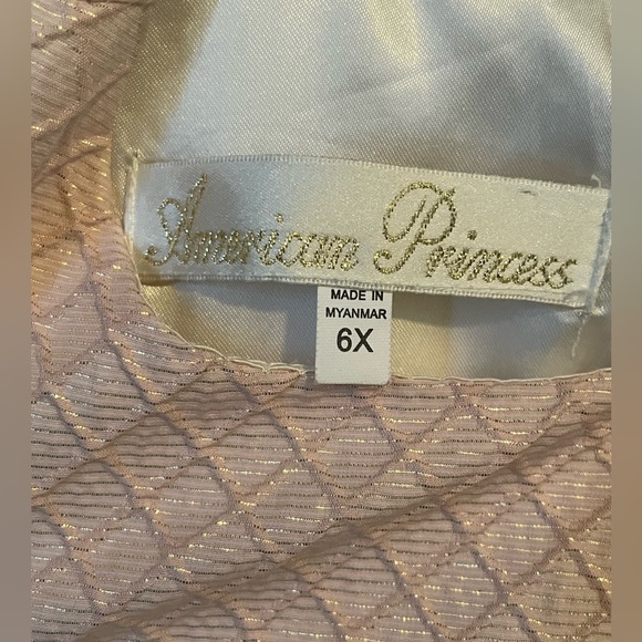 American Princess Girls pick and white dress, size 6 - Picture 2 of 7